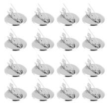 100Pcs Silver Brooch Pin Base Metal Tray DIY Crafting Accessories Set