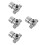 4Pcs Precision Control Silver Aluminum Hot Cold Water Mixer Valve 4