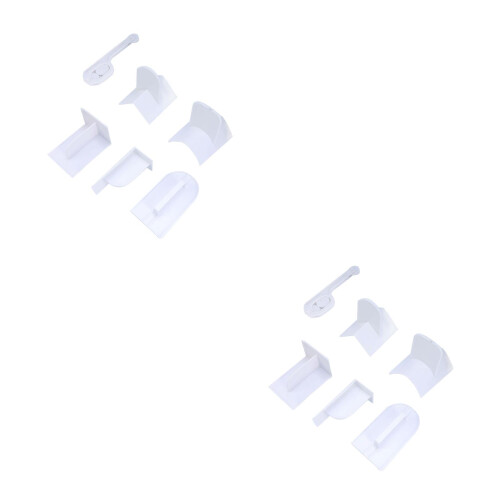 12Pcs White ABS Cake Fondant Smoother for Kitchen Baking 2
