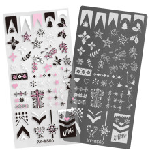 Christmas Nail Stamping Plate MS06 with Snowflake Art Stencils for Festive Holiday Designs