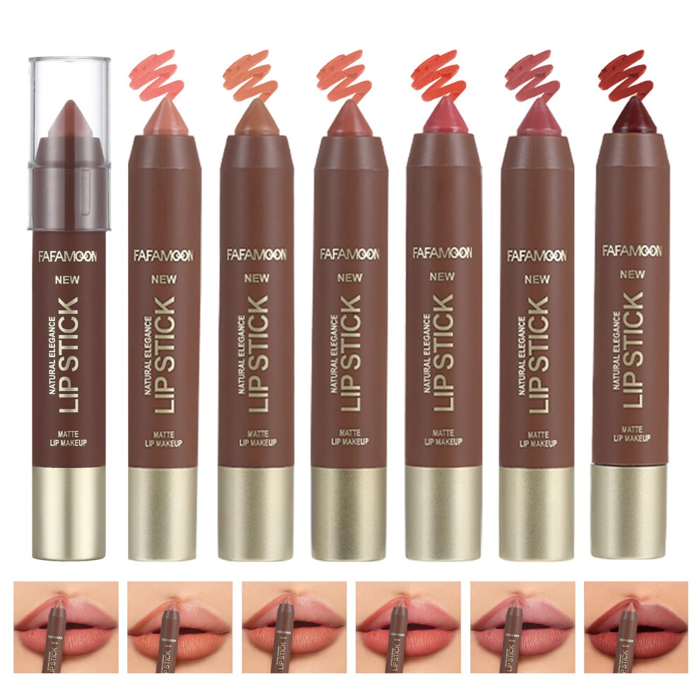 6PCS Matte Lipstick and Lip Liner Set, Long Lasting Waterproof 2 in 1 Smudge Proof Color