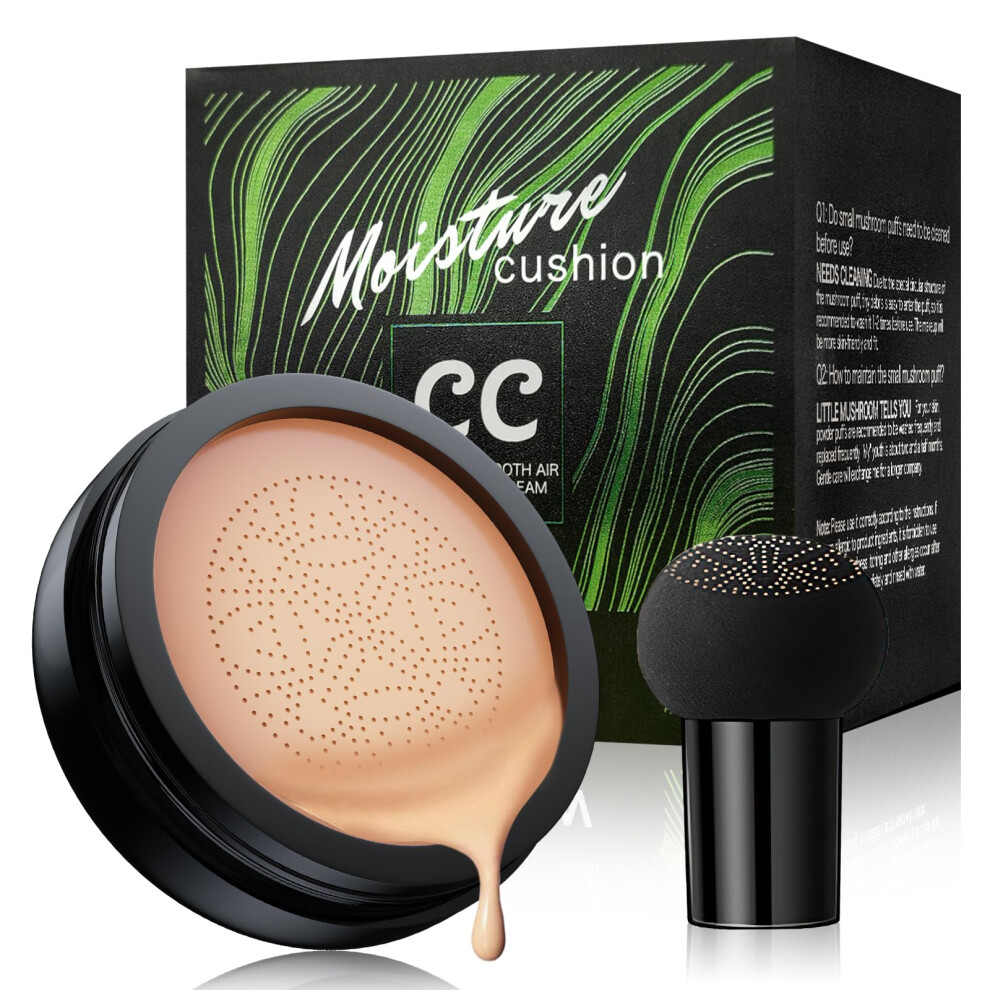 Tattoo Cover Up Makeup Waterproof CC Cream with Mushroom Sponge, Full Coverage Nude Foundation