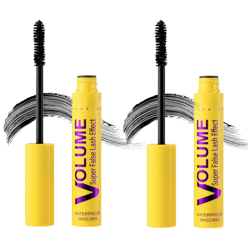 Waterproof Smudge Proof Mascara 2pcs Clump  Curl Boost Long Lasting Easy Removal