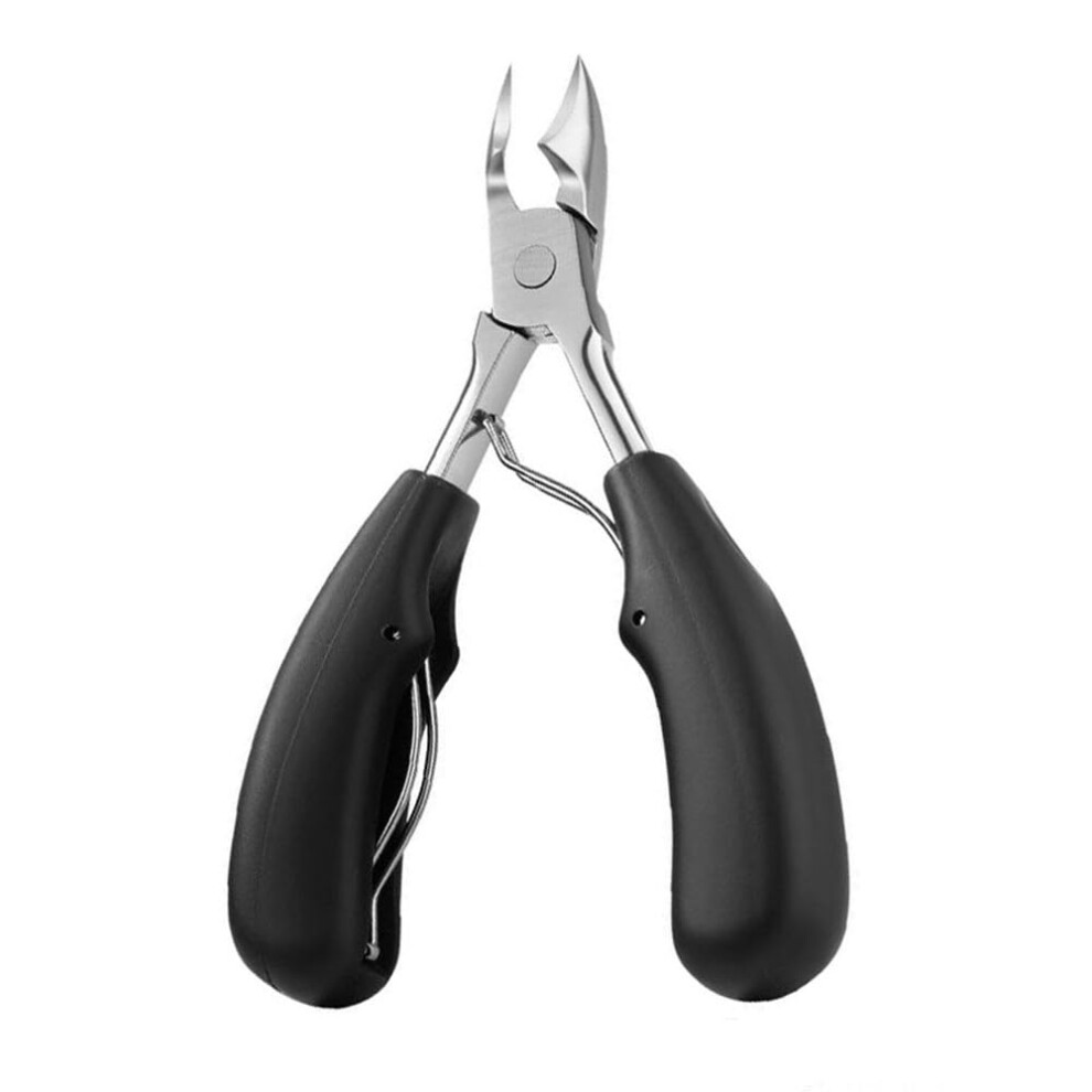 Black Stainless Steel Nail Clippers With Precision Curved Blades And Professional Cuticle Scissors