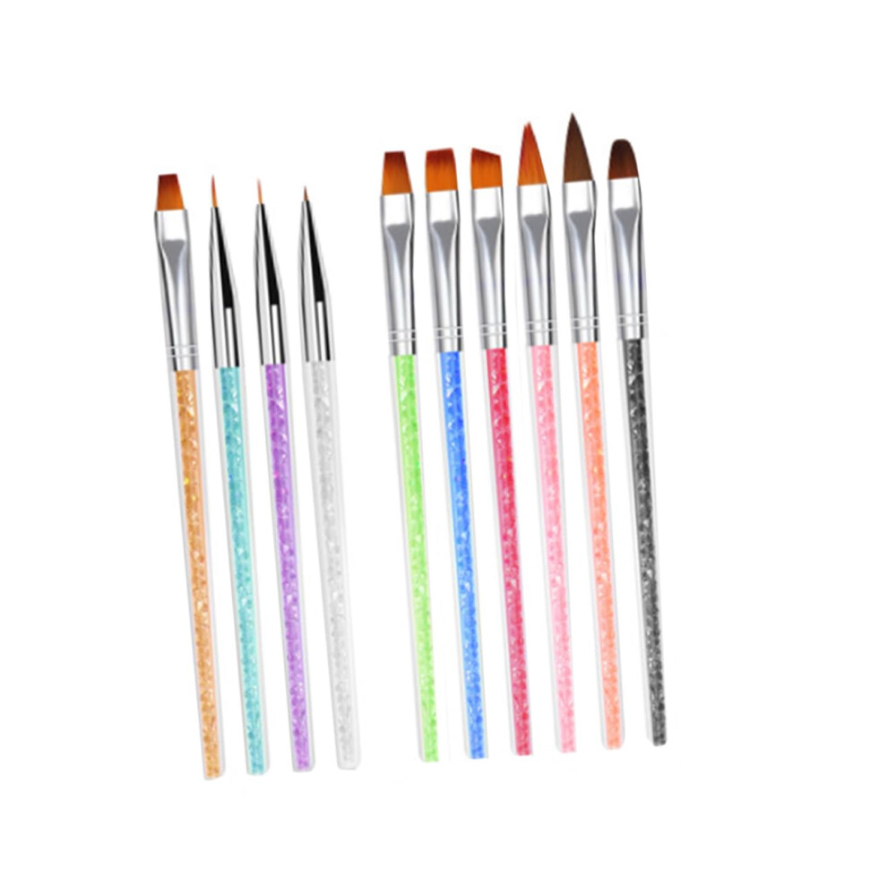 Nail Art Brush Set 10pcs with Precision Detail Tips for 3D Sculpting and Smooth Gel Application