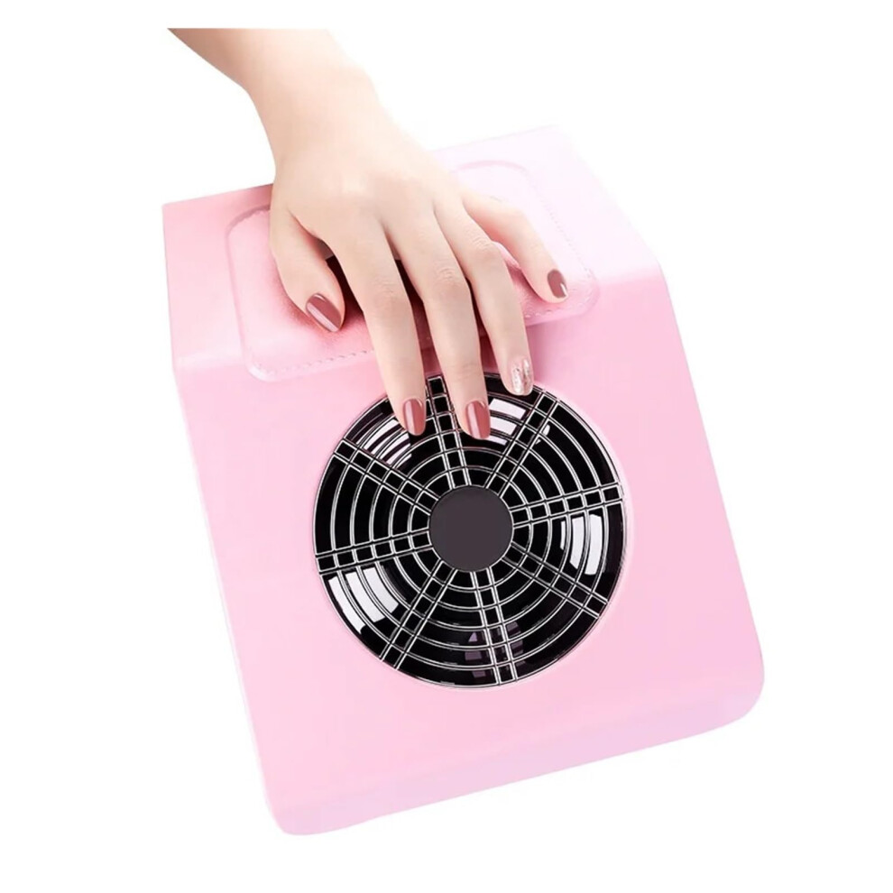 40W Professional Nail Dust Collector with Reusable Filter and Manicure Kit for Salon or Home Pink