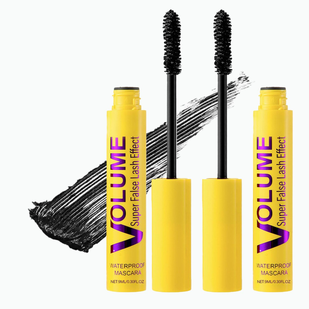 Black Waterproof Volumizing Mascara Est 2Pcs Longlasting Clump Buildable Curl