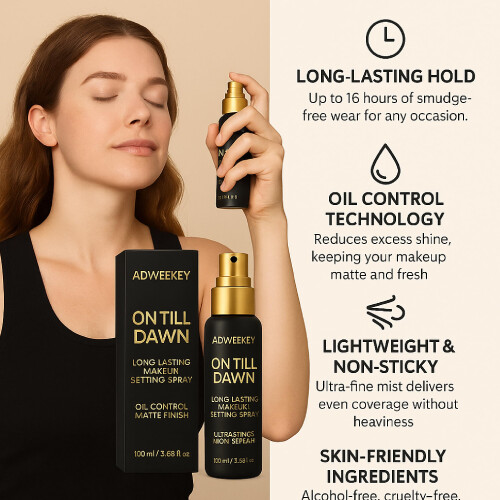 Long Lasting Matte Makeup Setting Spray with Oil Control and Fast Drying Mist, 100ml 2
