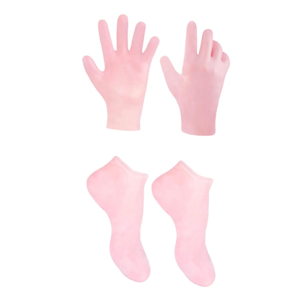 Moisturizing Gloves and Socks Set 2 Pairs for Deep Hydration and Overnight Dry Skin Care