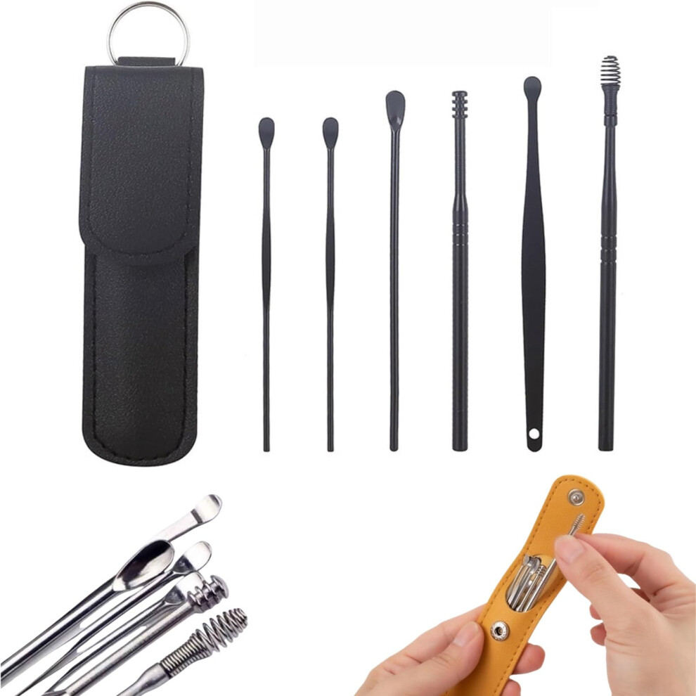 Ear Cleaning Kit Stainless Steel Earwax Removal Tool Set with Multiple Scoop Shapes and Case
