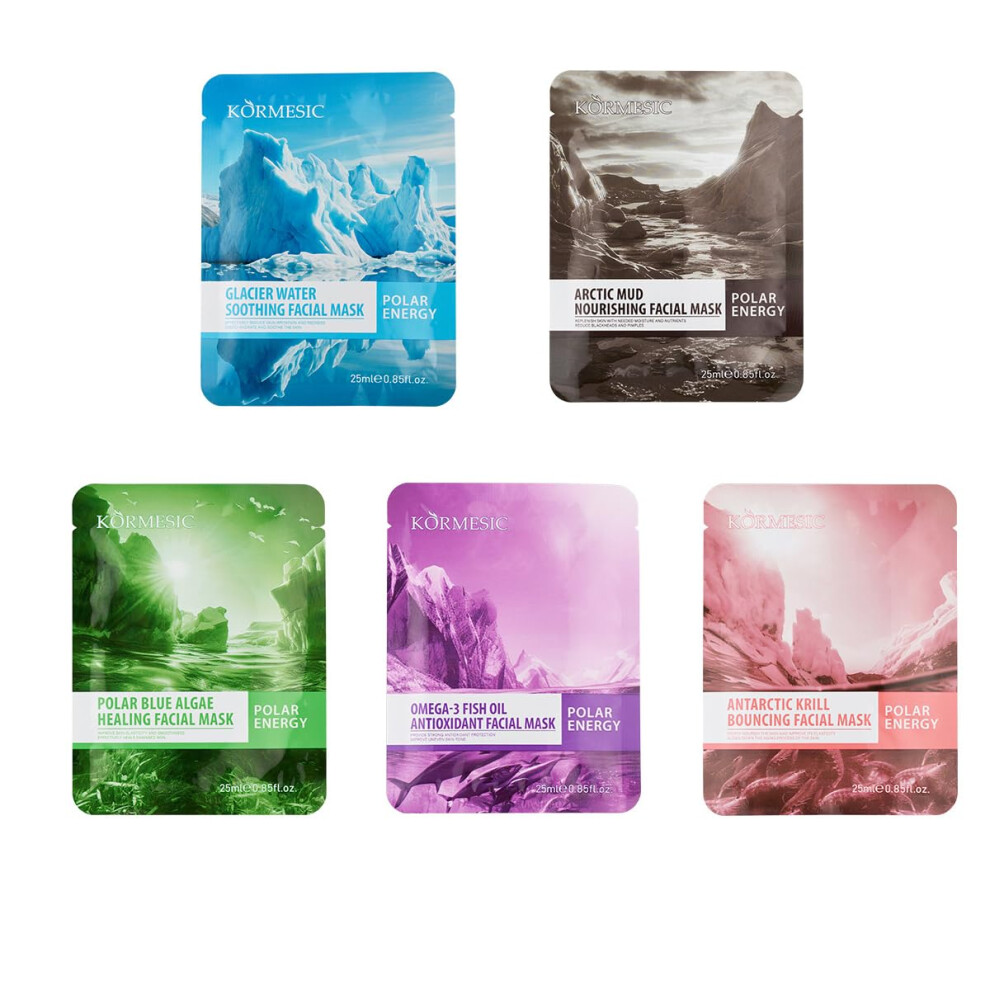 15 Pack Sheet Face Mask Set for Deep Hydration, AntiAging, Pore Minimizing and Radiance