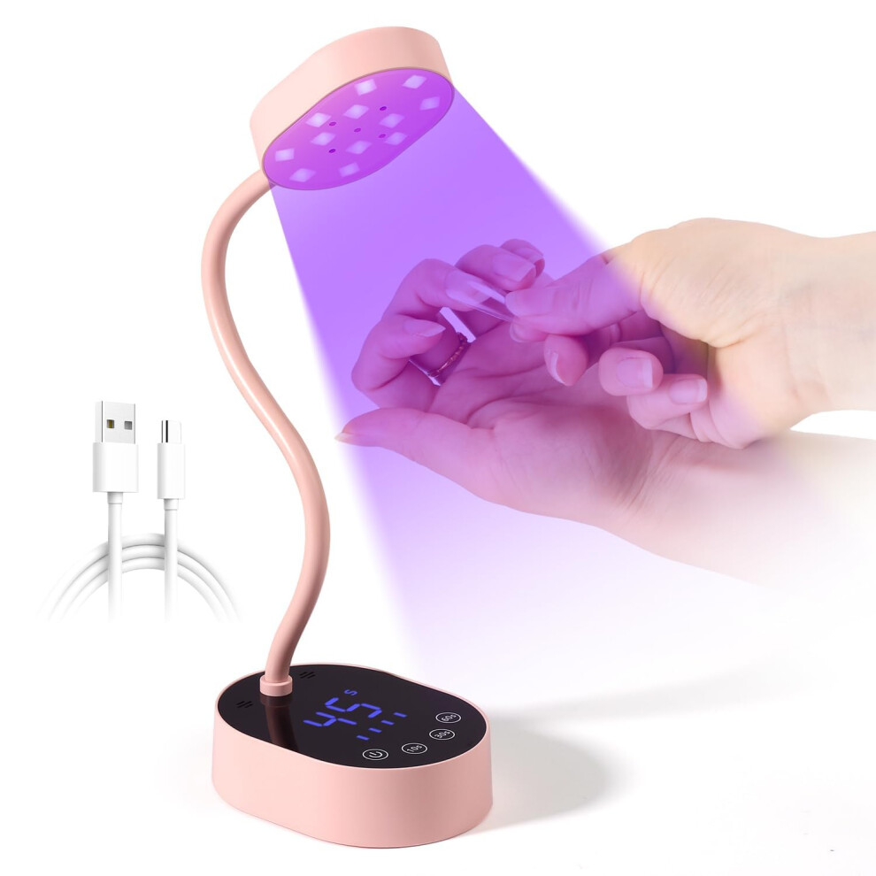 Cordless UV LED Nail Lamp 72W with 360 Adjustable Gooseneck, Fast Even Curing and LCD Timer