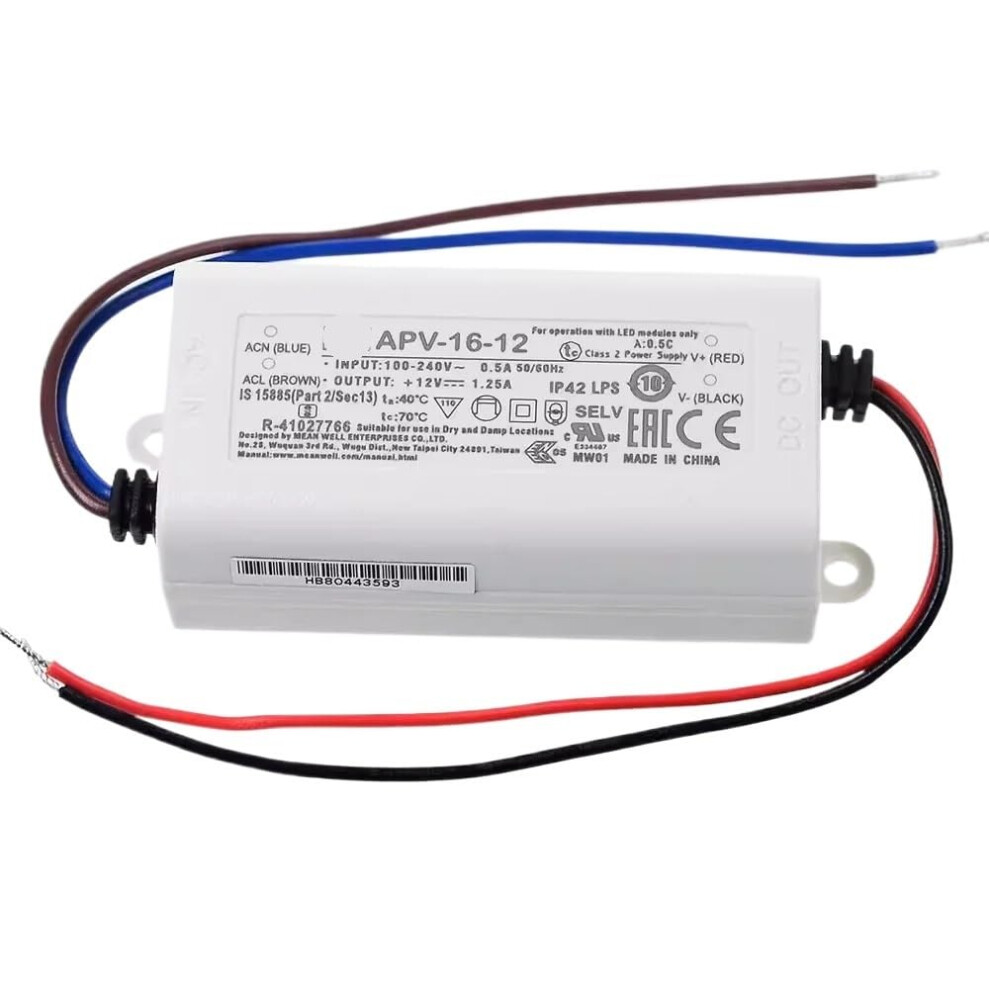 15V Power Supply Ac To Dc Adapter Apv16 Stable 15V Output Reliable 16W For Continuous Use 9113335262324