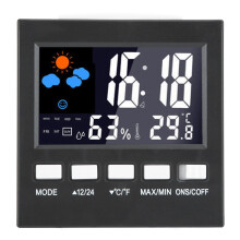 Multi-functional Weather Station, Wireless Indoor Outdoor Thermometer, Accurate Quick Response Temperature & Humidity Monitor, for Home Office
