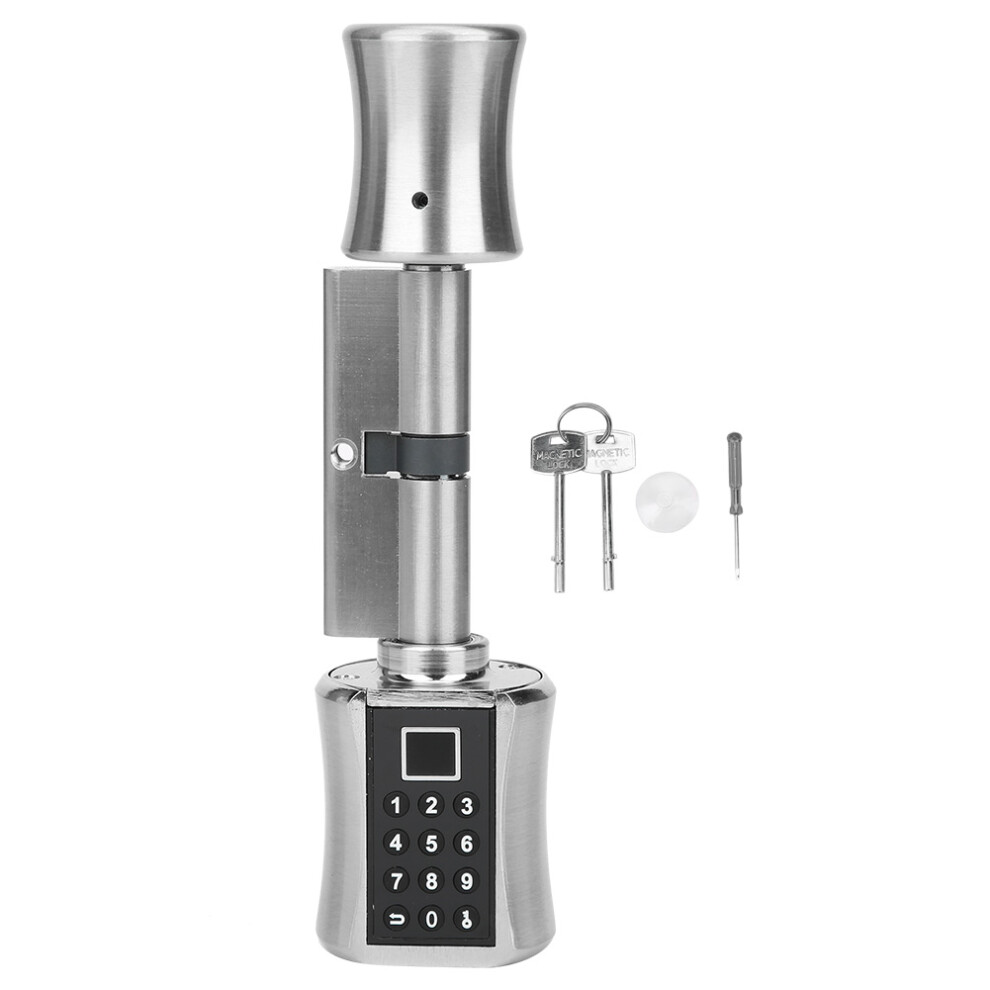Smart Door Lock With Fingerprint Entry, Keyless Entry Door Lock Featuring Password And Keys For Home Security - Zinc Alloy Construction Low Power 9340959001798
