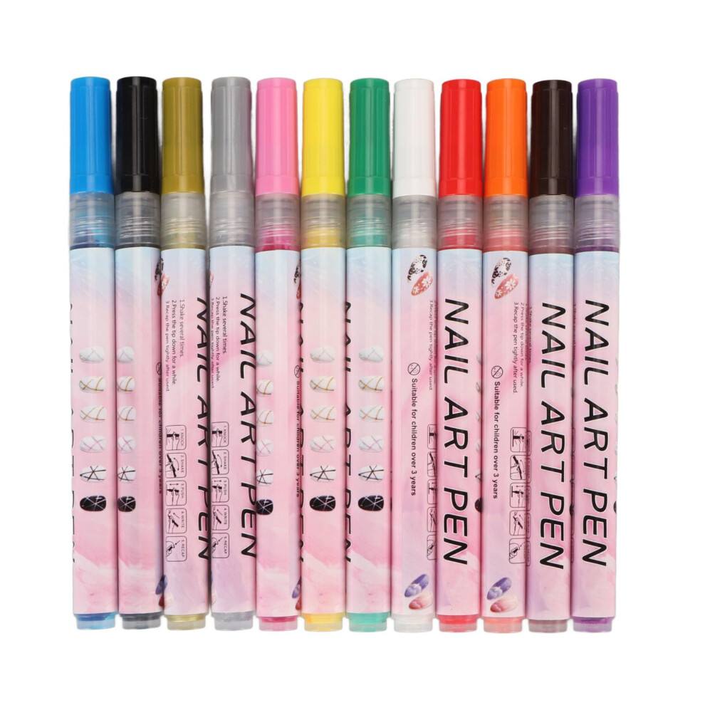 3D Nail Art Pens Set with Precision 0.5mm Fine Tip for Professional Nail Drawing and Painting