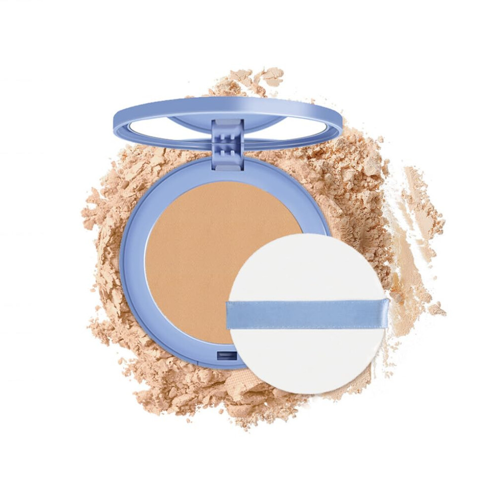 Beige Pressed Face Powder Oil Control Matte Finish Waterproof Longlasting 03# Pure With Mirror