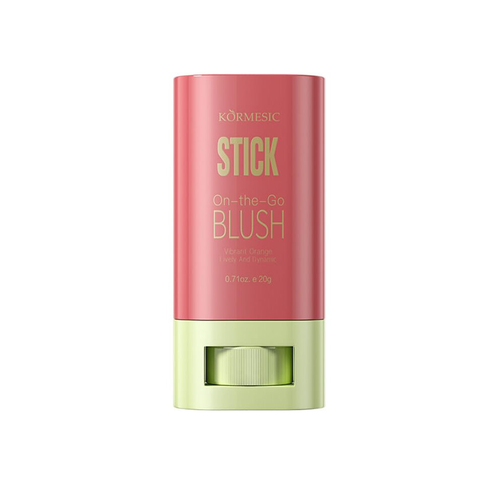 Orange Blush Stick For Cheeks Lips And Eyes, Buildable Multiuse Makeup Stick, Long Lasting Vegan