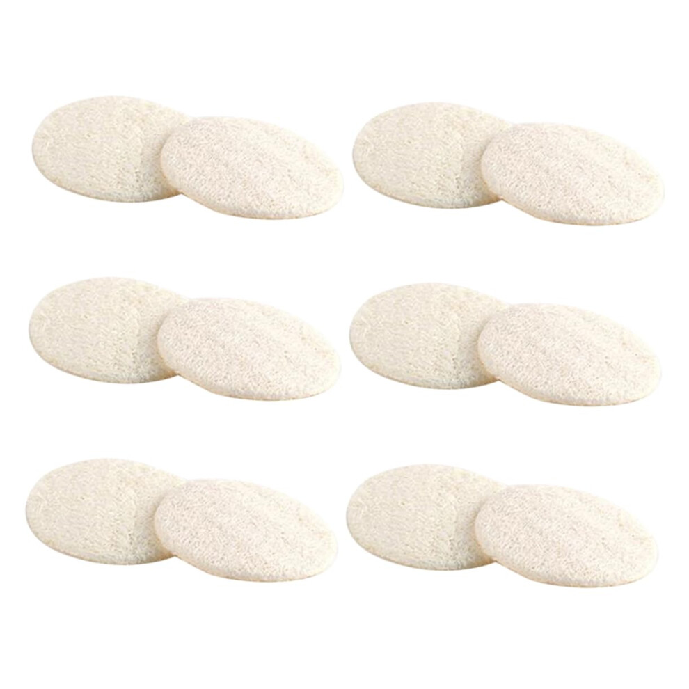 Facial Cleansing Pads 12pcs Natural Loofah Exfoliating Scrubbers for Deep Pore Cleansing and Makeup Removal