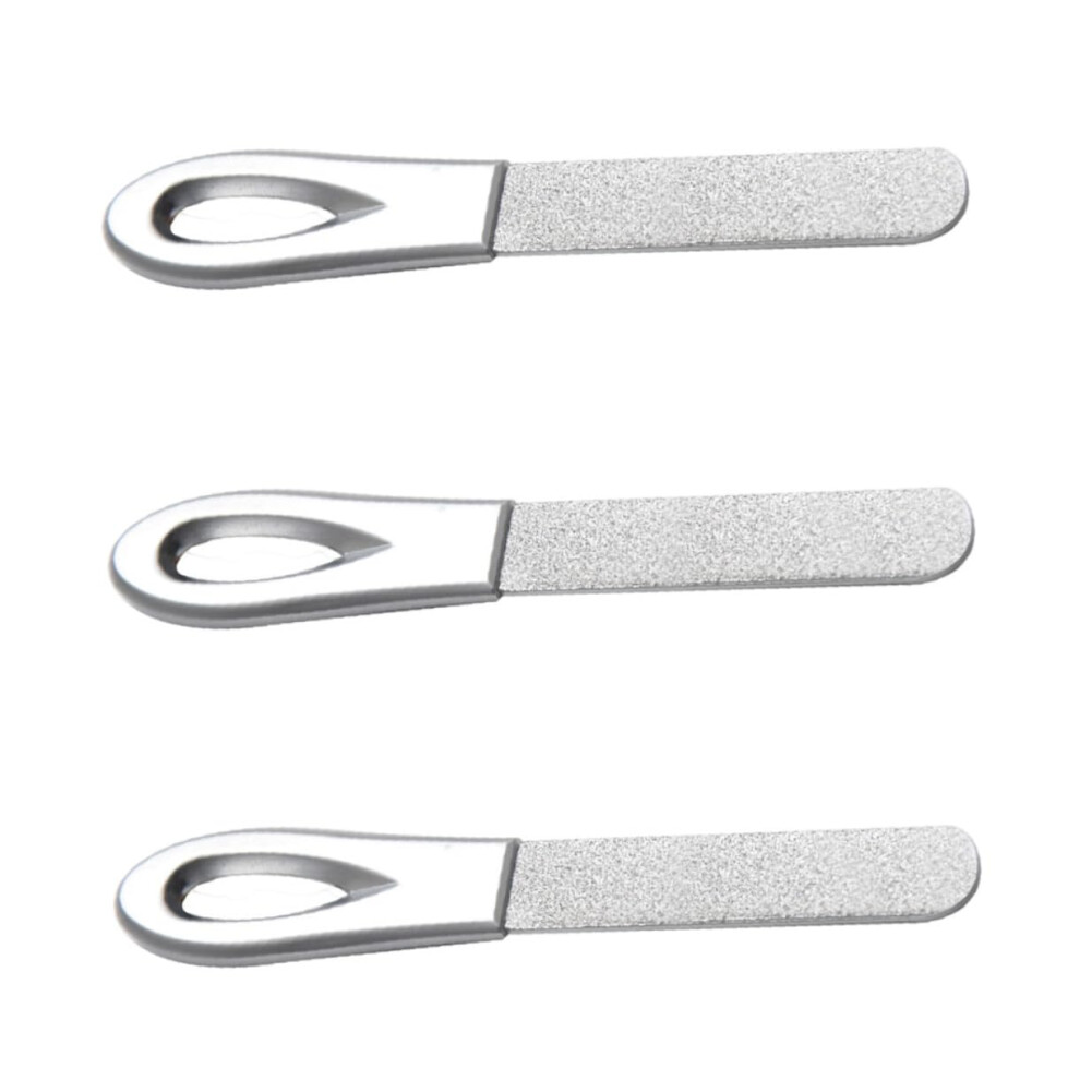 3pcs Stainless Steel Double Sided Nail Files for Precise Manicure and Pedicure Shaping