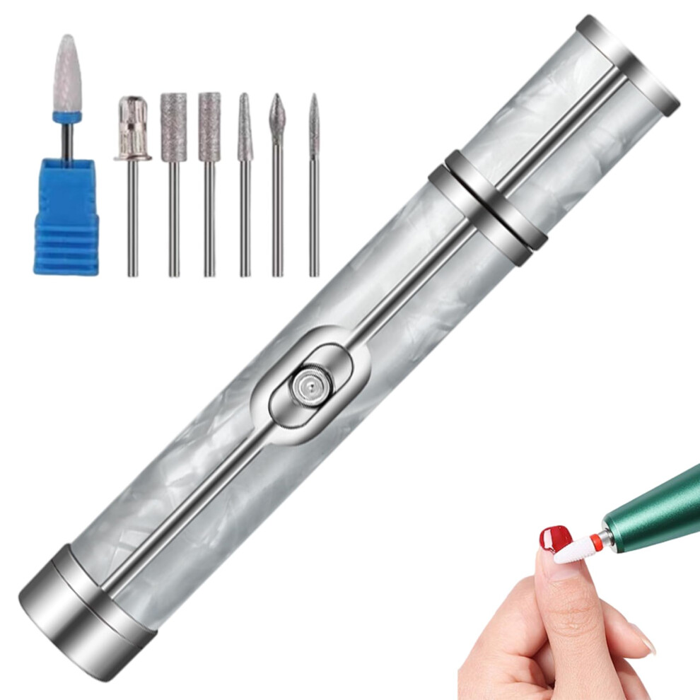 Electric Nail Drill Cordless 4 Speed Rechargeable Nail File with 7 Bits for Manicure Pedicure