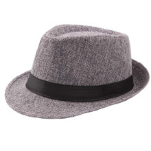 Tennis Cap Men's Jazz  Sun Outdoor Breathable Linen Hat With Fleece Dark Gray One Size