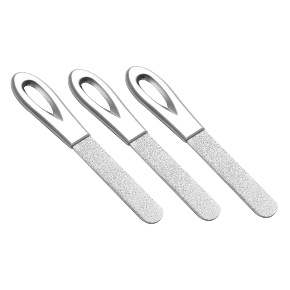 3pcs DualSided Stainless Steel Nail Files for Shaping and Buffing Manicure and Pedicure