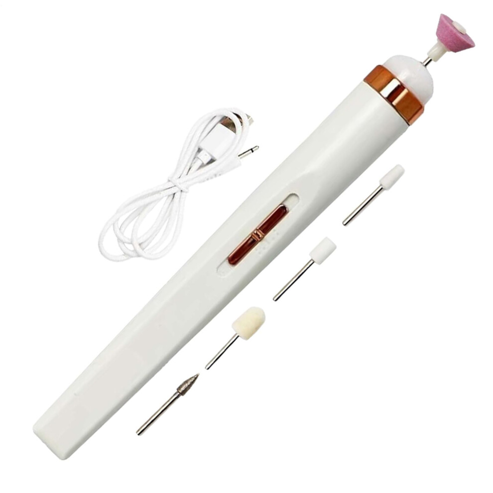 Electric Nail Drill Cordless Rechargeable File with 5 Heads for Manicure Pedicure Thick Nails