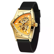 Skeleton Mechanical Watch for Men, Automatic Self Winding Movement with Anti Scratch Mirror Finish and Luminous Hands, Hollow Triangle Design Timepiec