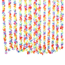 Hawaïaanse Luau-decoraties, bloemenkransen, levendige tropische feestartikelen, kleurrijke plastic multifunctionele leis voor Luau-themafeesten,