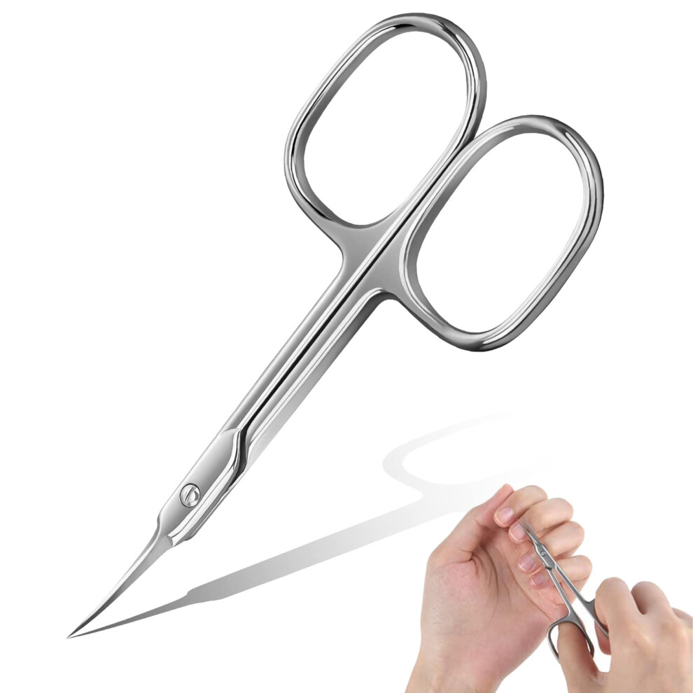 Professional Curved Tip Cuticle Scissors and Stainless Steel Cutter for Precise Manicure and Grooming