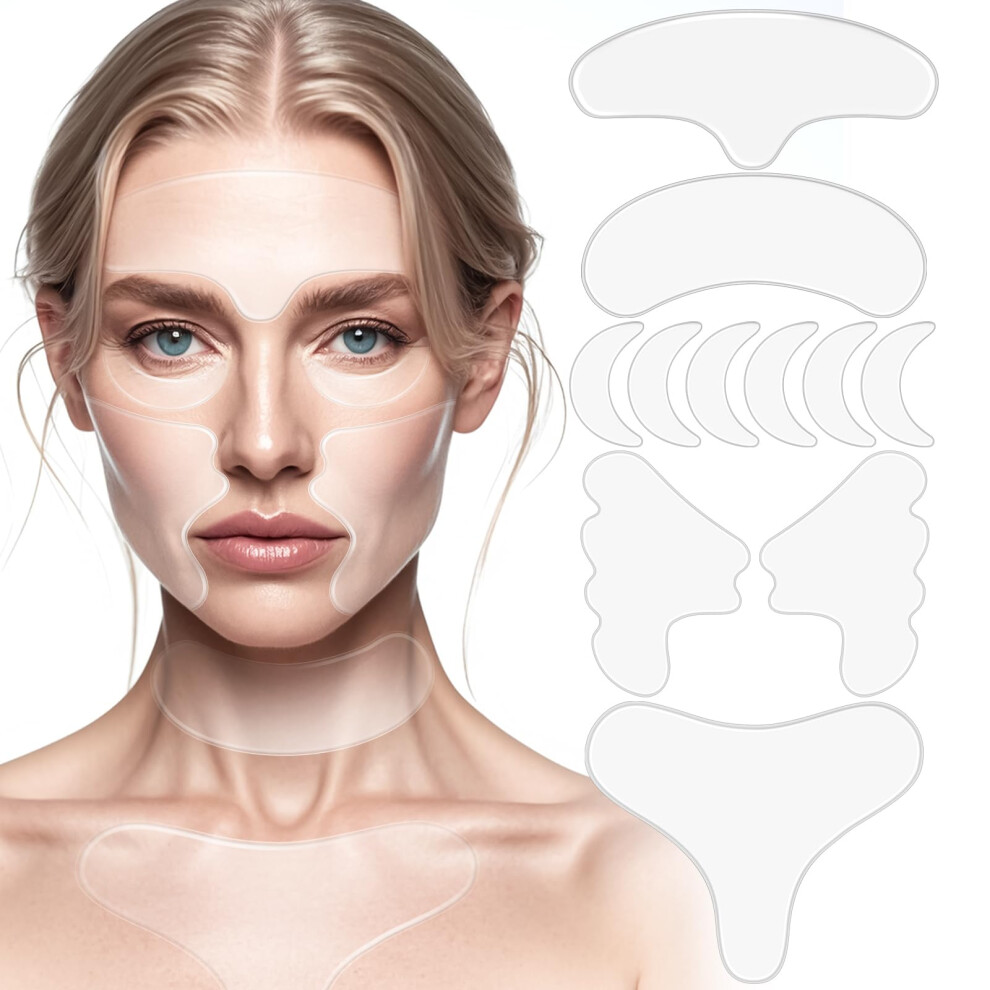 Neck Wrinkle Patches 11PCS Reusable Silicone Pads for Women Deep Hydration and Firming Effect