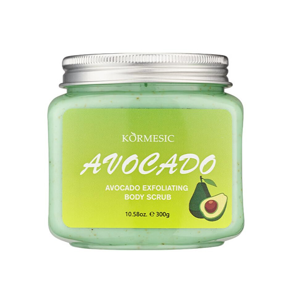 Gentle Avocado Exfoliating Body Scrub for Dry Skin and Dead Skin Removal with Deep Pore Cleansing