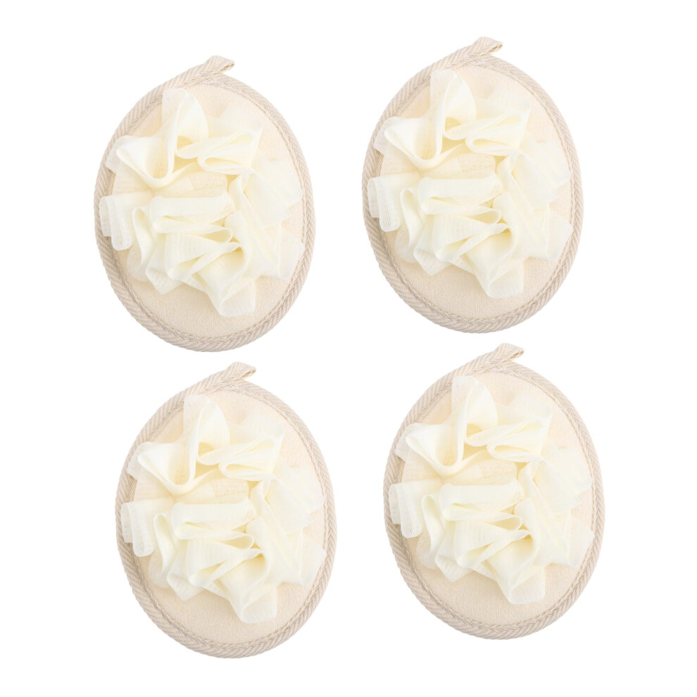 4pcs Soft Mesh Bath Sponge Loofah Shower Scrubber for Gentle Exfoliation and Body Wash