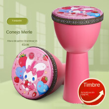 (8 pulgadas melody conejo, Bolsa de tambor correas tutorial) Pandereta ligera para niños de 8 pulgadas