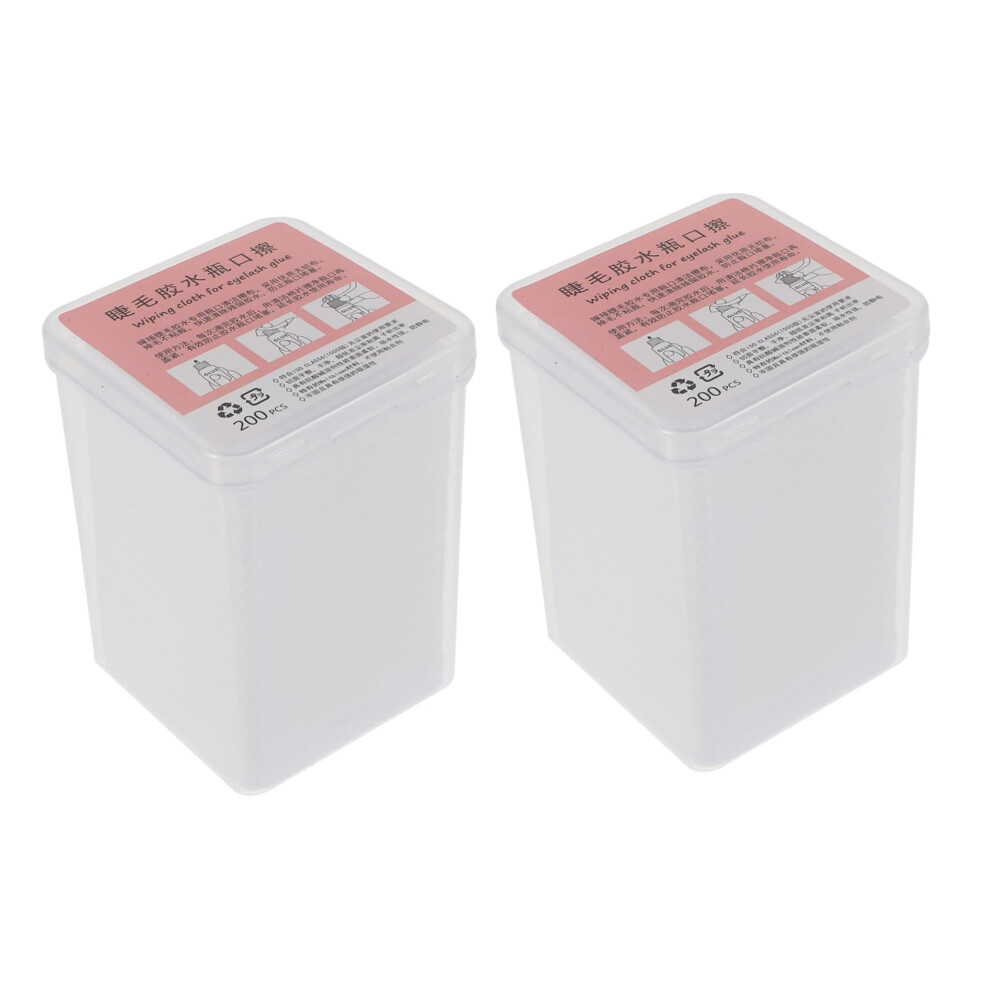 Eyelash Glue Wipes Lint Pads for Extension Glue Cleaner Prevents Bottle Clogging 2pcs