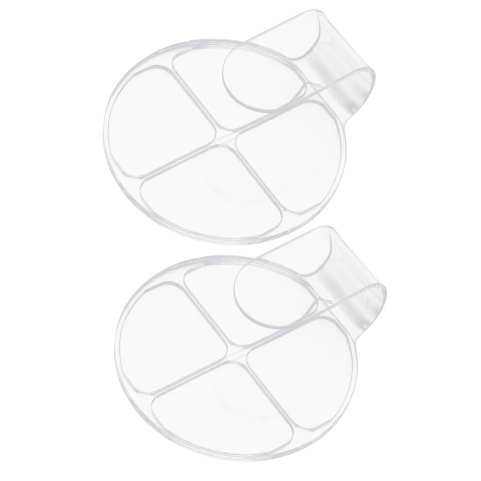2pcs Handheld Makeup Mixing Palette Acrylic Foundation Tray with Four Compartments for Artists