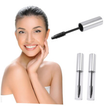 8PCS Empty Refillable Mascara Tube with BuiltIn Brush Applicator, Clear Travel Size Eyelash Cream Container for DIY Makeup