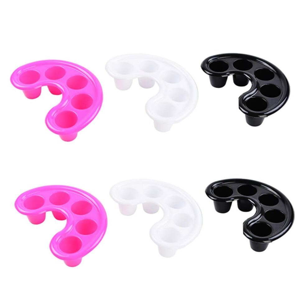 6pcs 5 Hole Manicure Soaker Bowls for Cuticle Softening and Nail Polish Removal, Salon and Home Use