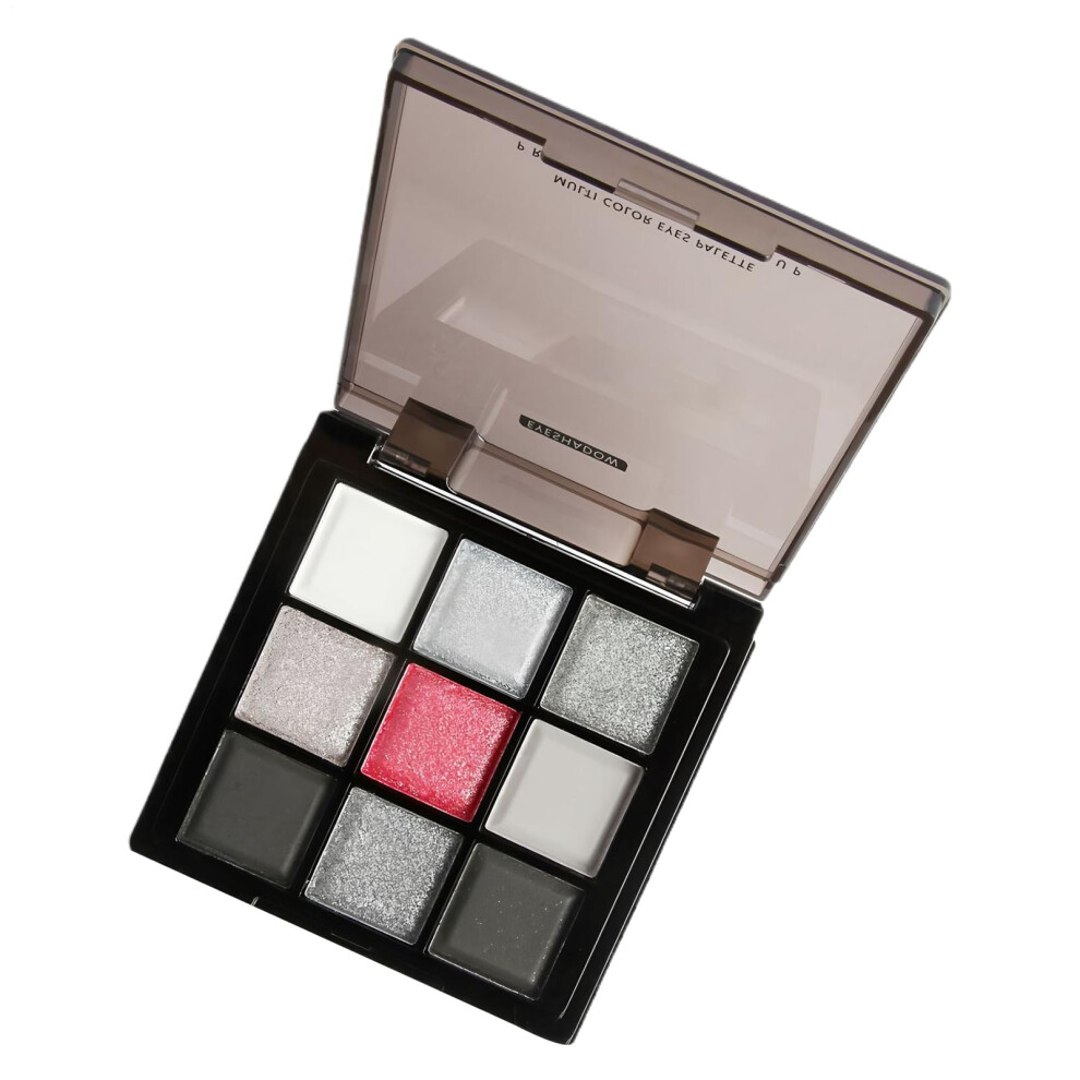 Silver,Grey Eyeshadow Palette Smokey Silver Grey With 9 Blendable Matte And Shimmer Shades Longlasting