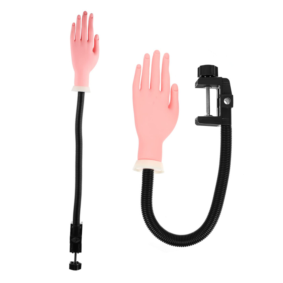 Realistic Flexible Nail Practice Hand for Acrylic and Gel Manicure Training with Adjustable Fingers