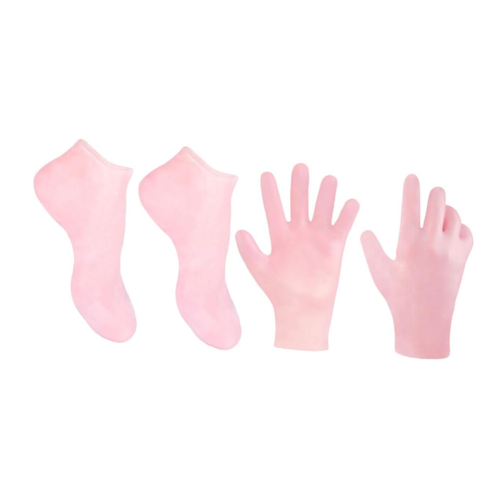 Pink Moisturizing Gloves And Socks Set For Deep Hydration Overnight Hand And Foot Care