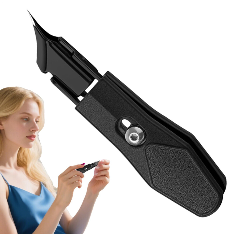Black Nail Clippers With 45 Contour Blade, Precision Stainless Steel Toenail Trimmer For Seniors