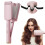 Wave Curling Iron, 4 Temp Crimper, Fast Heating Wand with 3 Ceramic Barrels (Pink) 1