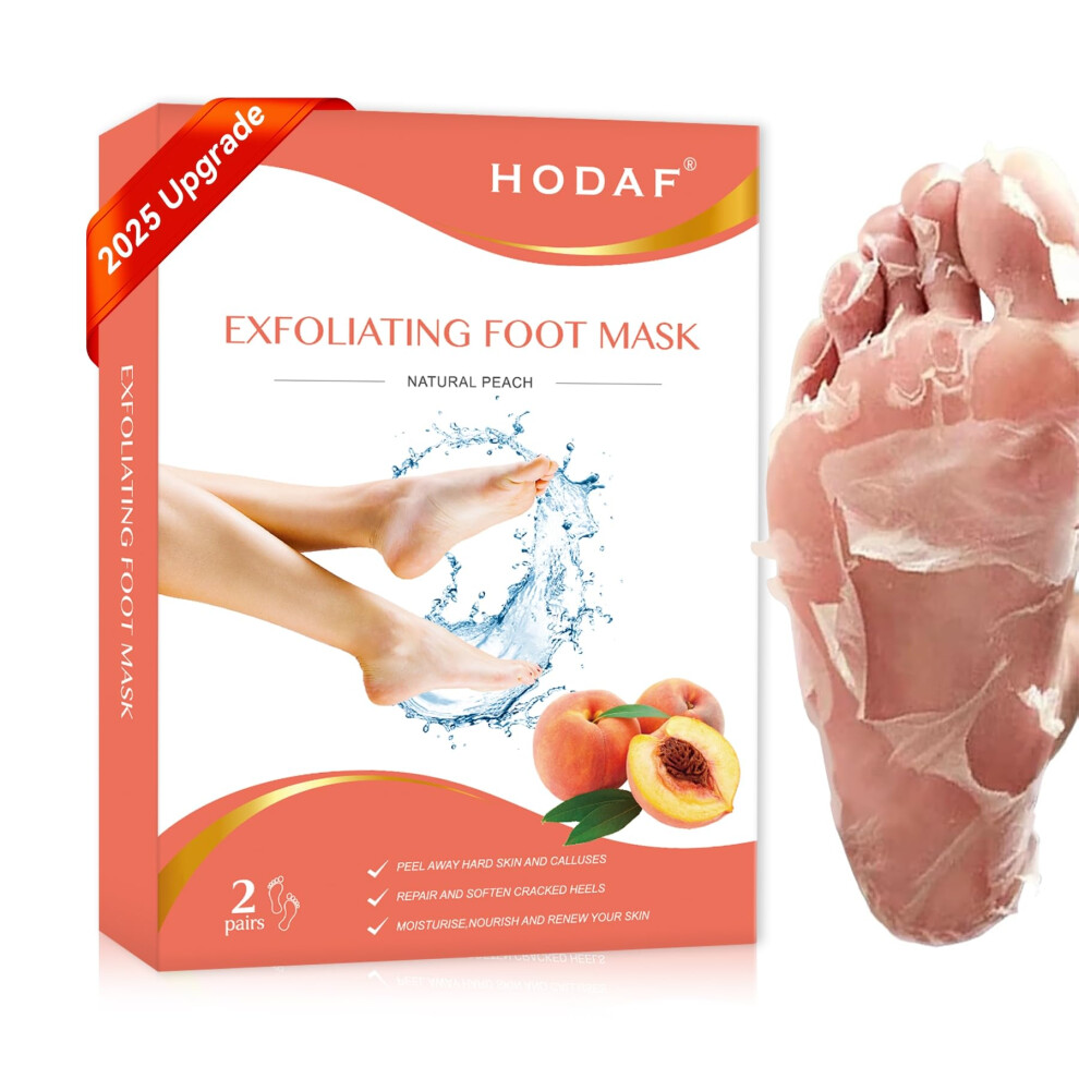 Peach Foot Peel Mask 2 Pairs Scent Deep Exfoliation Plantbased Moisture Boost For Calluses And Cracked Heels