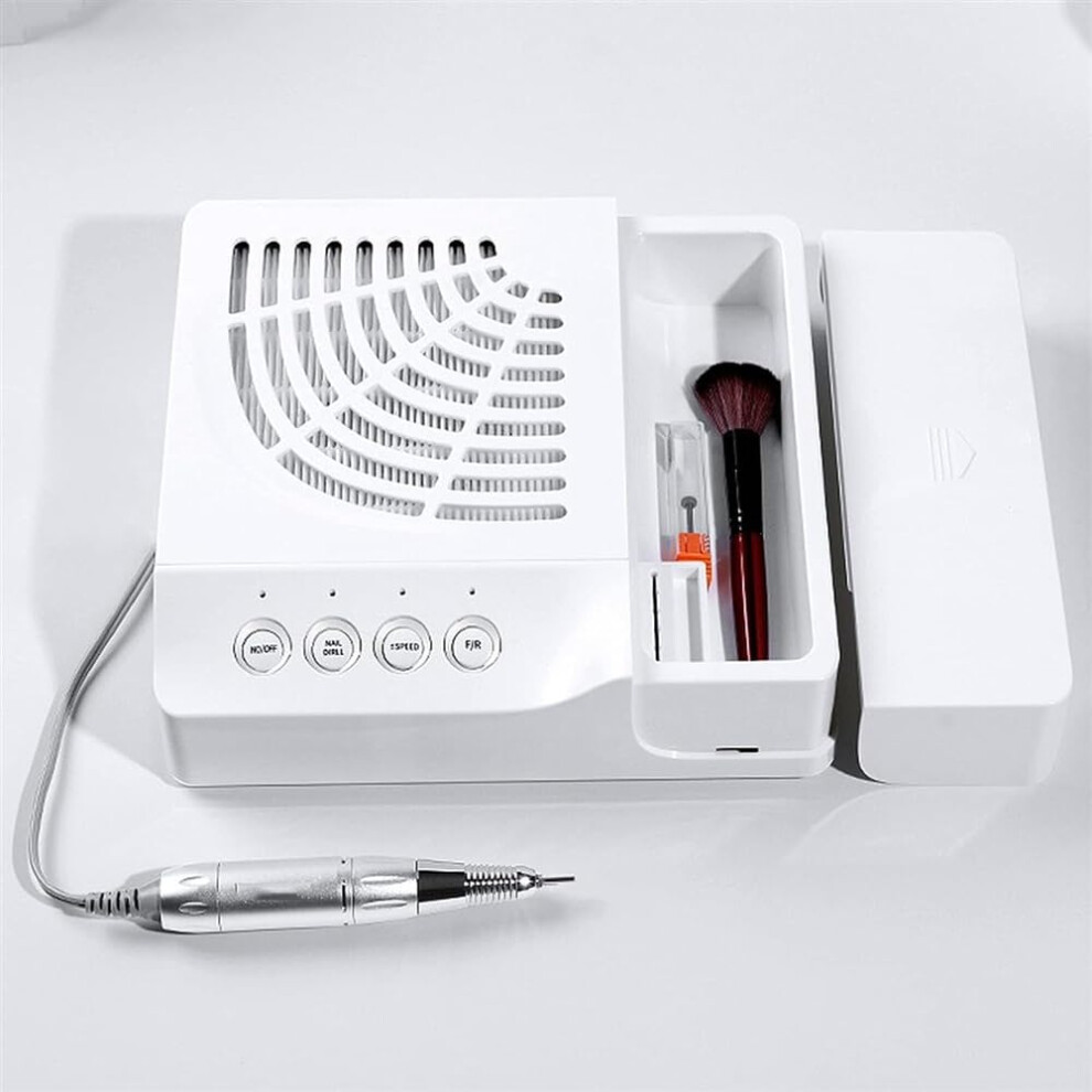 2 in 1 Professional Nail Dust Collector and Electric Nail Drill, 60W Suction for Acrylic Nails