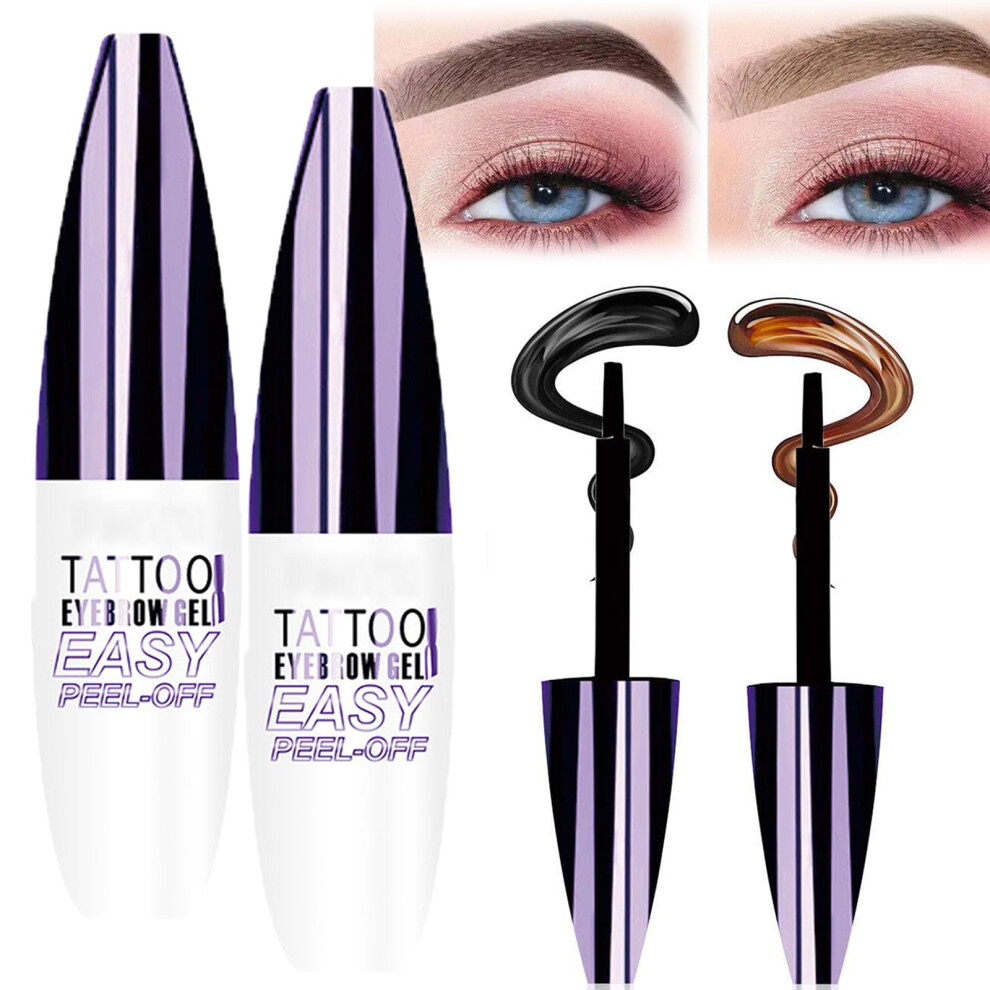 Peel Off Eyebrow Gel Waterproof Sweatproof Tint Lasts Up to 3 Days Natural Look 2PCS