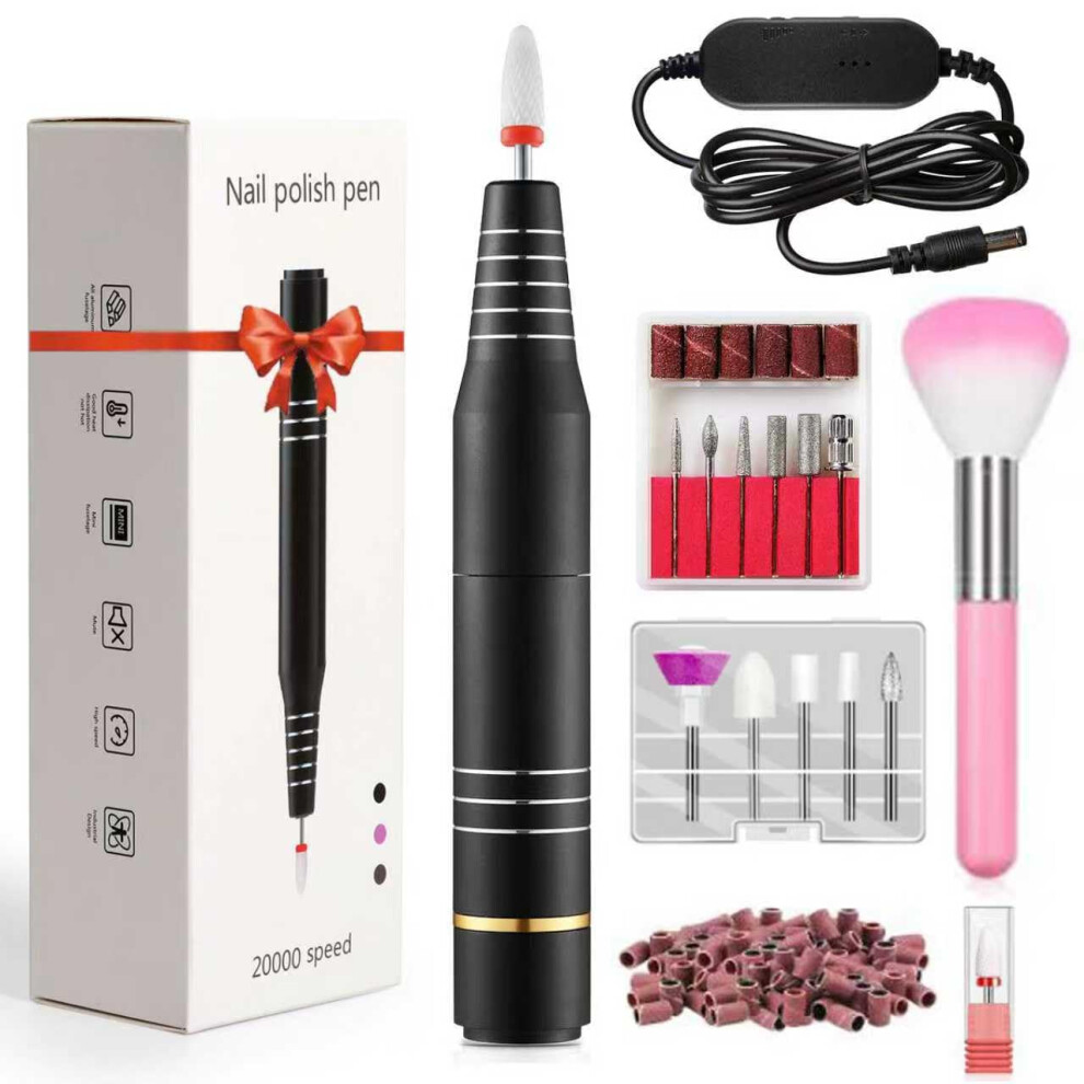 Electric Nail Drill Kit 20000 RPM Low Noise Professional Nail File with 12 Bits for Acrylic and Gel Nails