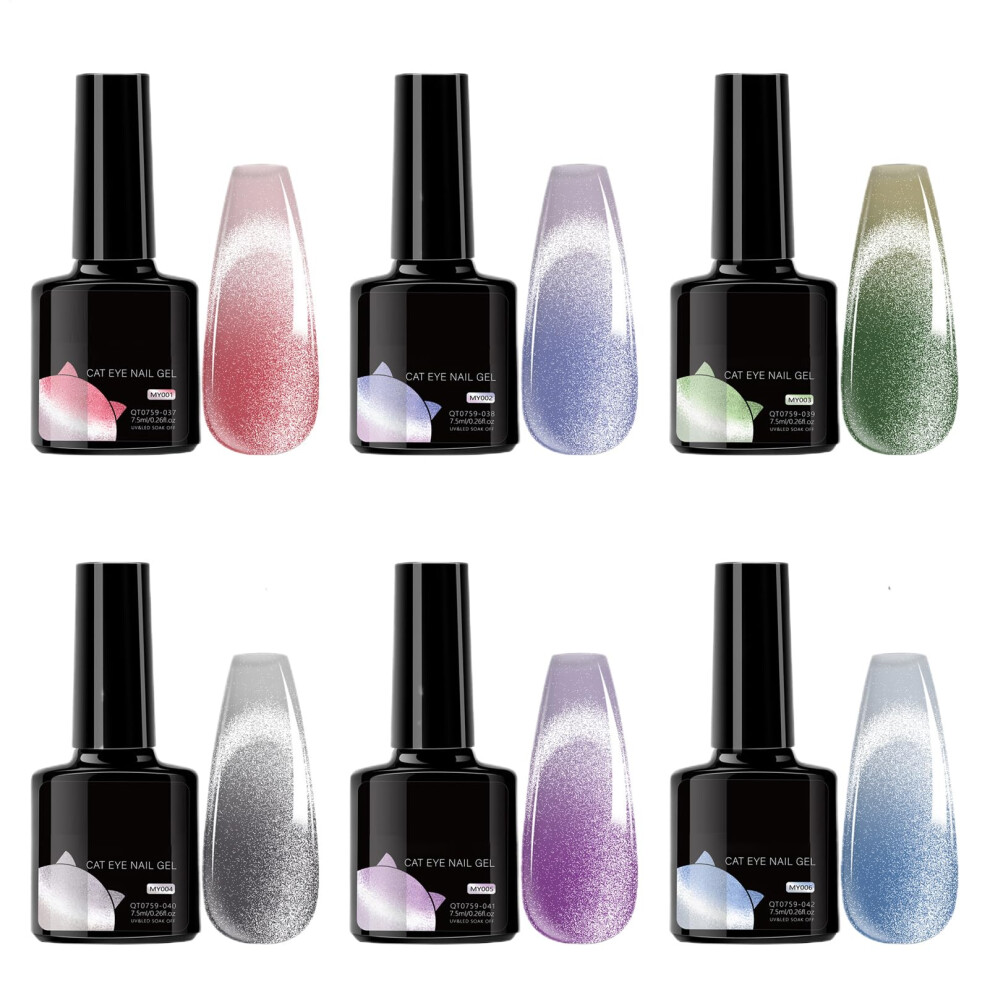 Gel Nail Polish Set with Magnetic Gradient and Temperature Color Shift, LongLasting LED Cured