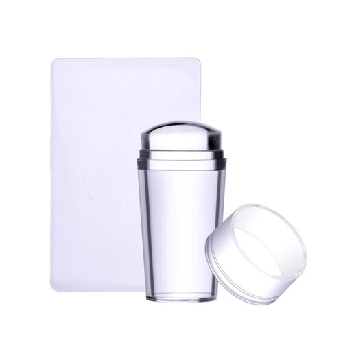 Clear Silicone Nail Stamper with Scraper Set for Precise Nail Art Design Transfer